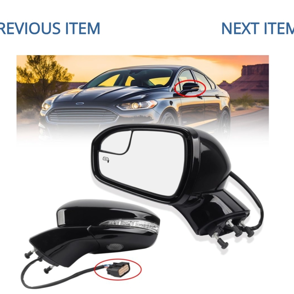 Black In-Mirror Video Display for Car Audio and GPS
